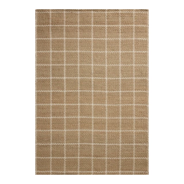 Chris Loves Julia x Loloi Fletcher Natural / Ivory 18" x 18" Sample Rug For Sale