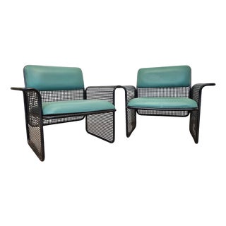 Vintage Italian Metal Armchairs by Talin Vicenza, 1970s, Set of 2 For Sale