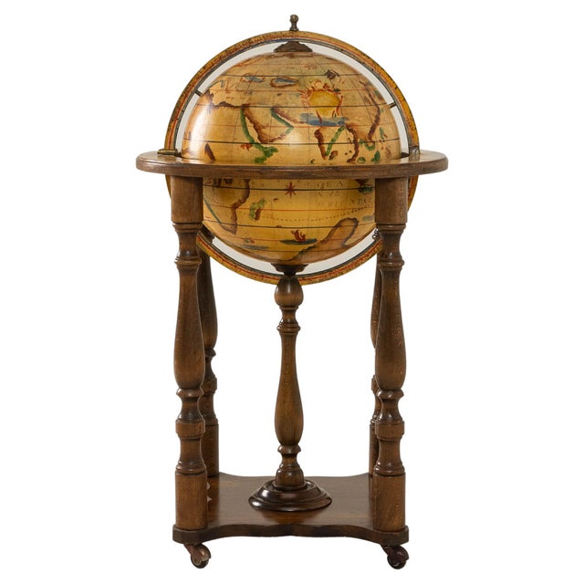 1970s French Baroque Style Globe Bar Cart With Wheels For Sale - Image 15 of 18