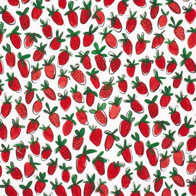 SAMPLE - Schumacher X Studio Bon Shortcake Indoor/Outdoor Fabric In Red For Sale