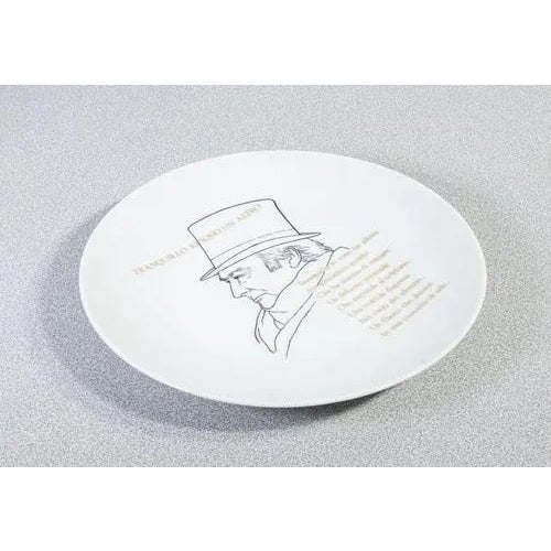 Collectible plate, design fornasetti tranquillo io sono un altro by raffaele carrieri . Origin italy period 1960s author...