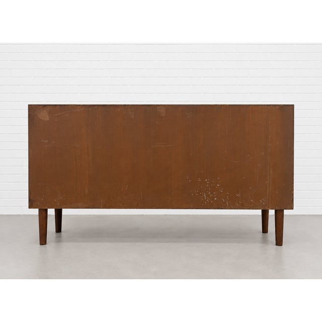 Danish Rosewood Mid Century Modern Credenza | Tambour Door Media Cabinet | Scandinavian Storage Console, C. 1960’s For Sale - Image 16 of 16