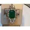 4Ct Finest Zambian Emerald Cut Emerald & 2.5Ct Diamond Ring, 18 Kt Gold Size 6.5 For Sale - Image 10 of 18