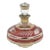 Vintage Bohemian Cut Cranberry and Gold Glass Bottle With Stopper For Sale