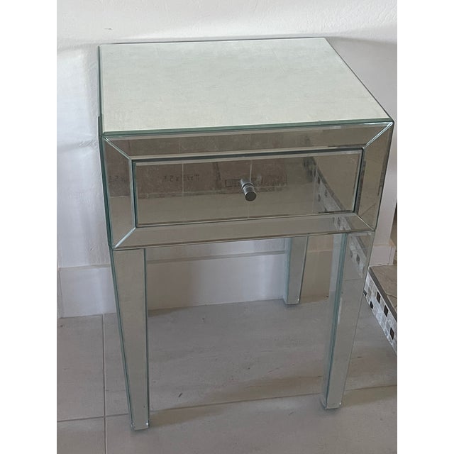 Beaumont Mirrored Side Table made in Vietnam by Restoration Hardware. Like new - perfect condition. 18”W x 15.5”D x 26”H....