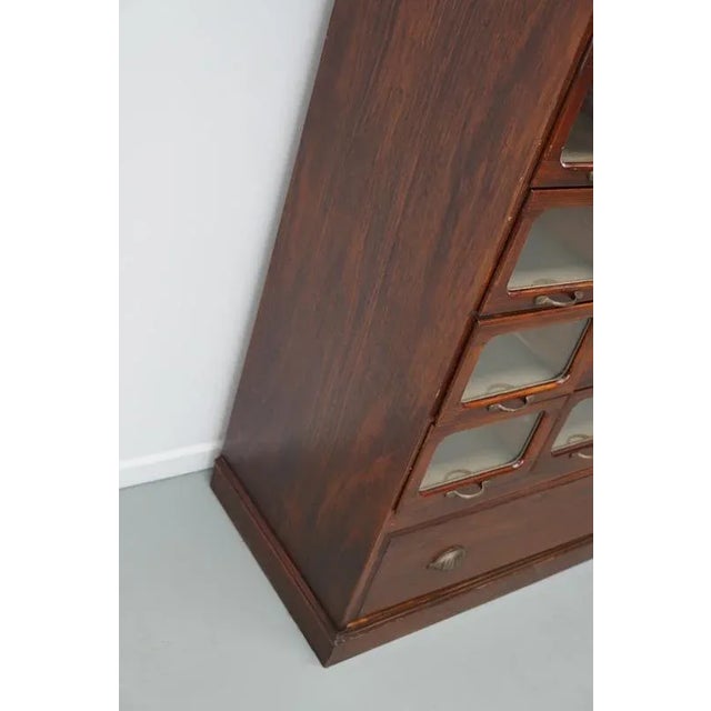 English Haberdashery Shop Cabinet with Glass Fronted Drawers, 1930s For Sale - Image 12 of 18