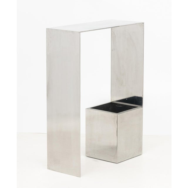 Contemporary Stainless Steel Console Table For Sale - Image 9 of 9