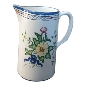 1970s Lisbon Hand Painted in Portugal for Tiffany & Co Pitcher Vase