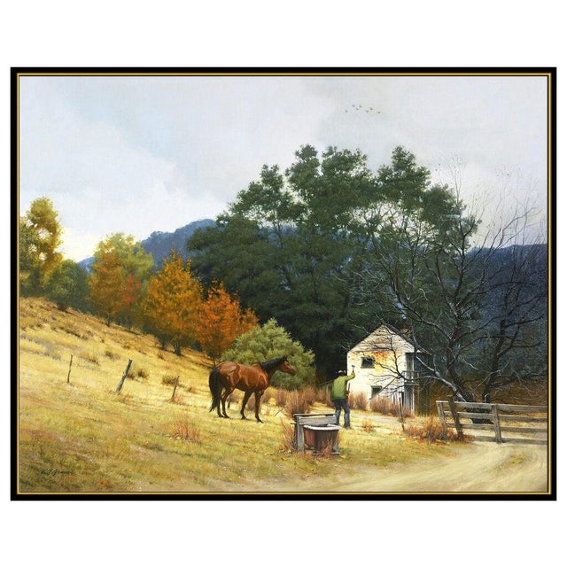 Realism Mid 20th Century The Fence Mender, Ron Grauer For Sale - Image 3 of 5