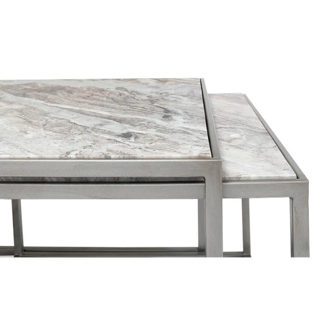 Modern Marble 3 Piece Coffee Table For Sale - Image 4 of 11