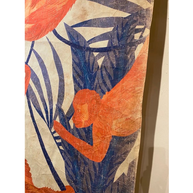 1 of 11 Decorative “Antiqued” French Wallpaper Panels of Monkeys, 'Limited Edition' For Sale - Image 9 of 10