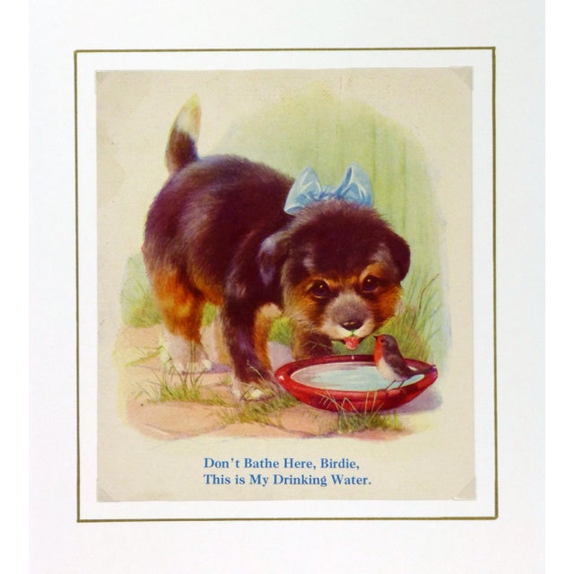 Children's 1940s Birdie and Puppy, 1941, Lithograph For Sale - Image 3 of 4