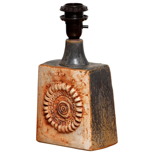 Ceramic Vintage Terracotta Pottery Table Lamp by Bernard Rooke, 1960s For Sale - Image 7 of 7