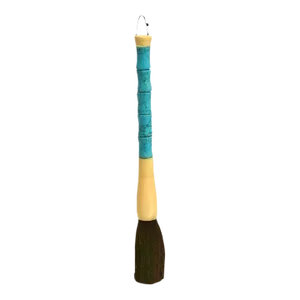 Late 20th Century Calligraphy Brush Faux Turquoise
