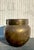 Vintage Boho Monumental Hammered Brass Rings Urn For Sale - Image 4 of 11