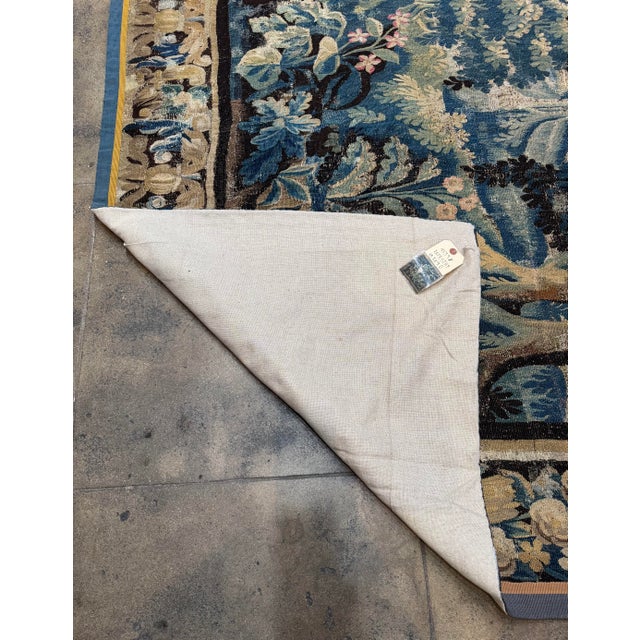 17th Century Flemish Verdure Tapestry Landscape With Woodland Scene, Circa 1600s For Sale - Image 9 of 9