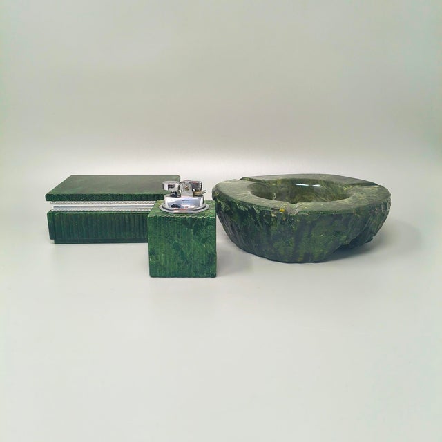 Elevate your interior with this exceptionally rare and striking three-piece smoking set, handcrafted in italy during the...