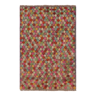 Contemporary Balochi Gray/Red Wool Rug - 3'0''x4'11'' For Sale