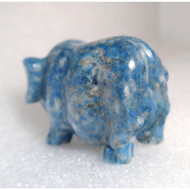 Figurative Miniature Well-Carved Lapiz Lazuli Piglet - Pig, Piggy.! For Sale - Image 3 of 12