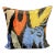 Turkish Modern Blue Multicolor Velvet Silk Ikat Pillow Cover For Sale