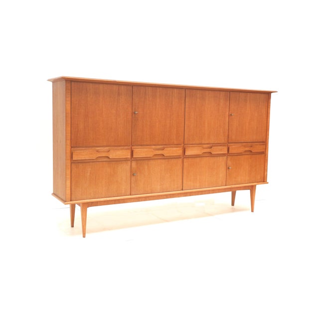 Mid-Century Modern Large Vintage Teak Highboard, 1960s For Sale - Image 3 of 10