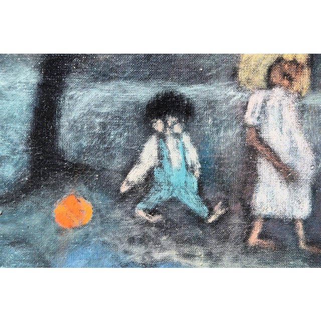 Black Helmut Diekmann, Landscape with Figures, 1963, Oil Painting on Canvas, Framed For Sale - Image 8 of 12