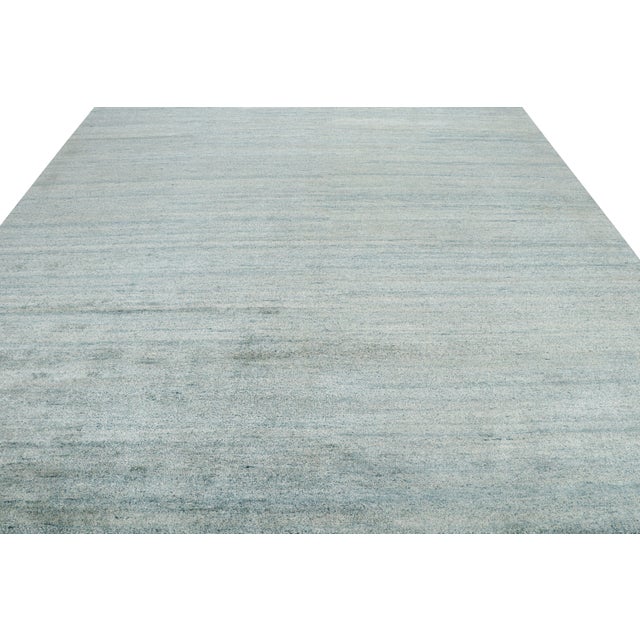 Rug & Kilim’s Textural Rug in Light Blue Tones Rug & Kilim Website Title: Rug & Kilim’s Textural Rug in Light Blue Tones For Sale In New York - Image 6 of 7