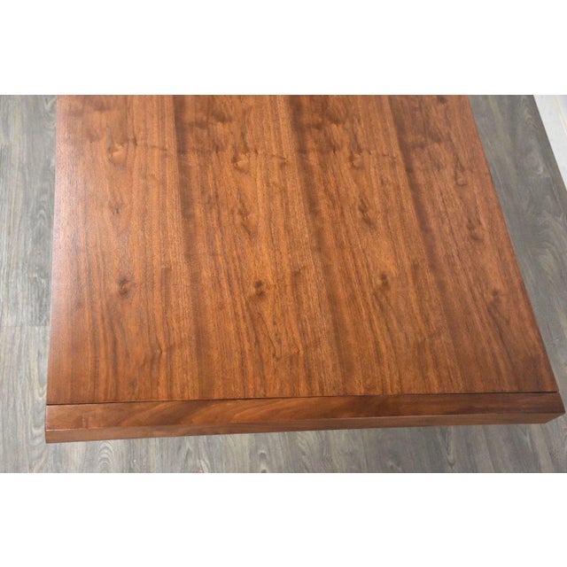 1960s Refinished Walnut and Chrome Dining Table For Sale - Image 9 of 10