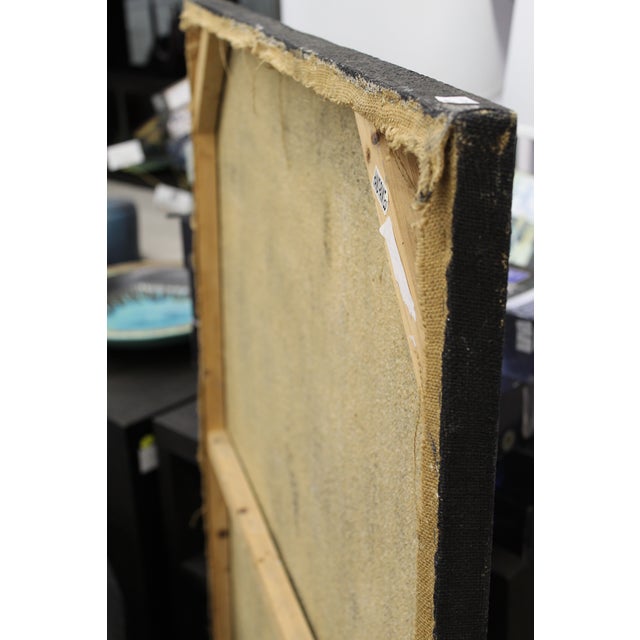 1970s Vintage Abstract Mid-Century Modern Oil Painting For Sale - Image 5 of 9