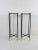 Elegant vintage columns with structure entirely in black metal and shelf and details in mirrored brass. Era: 1970 Origin:...