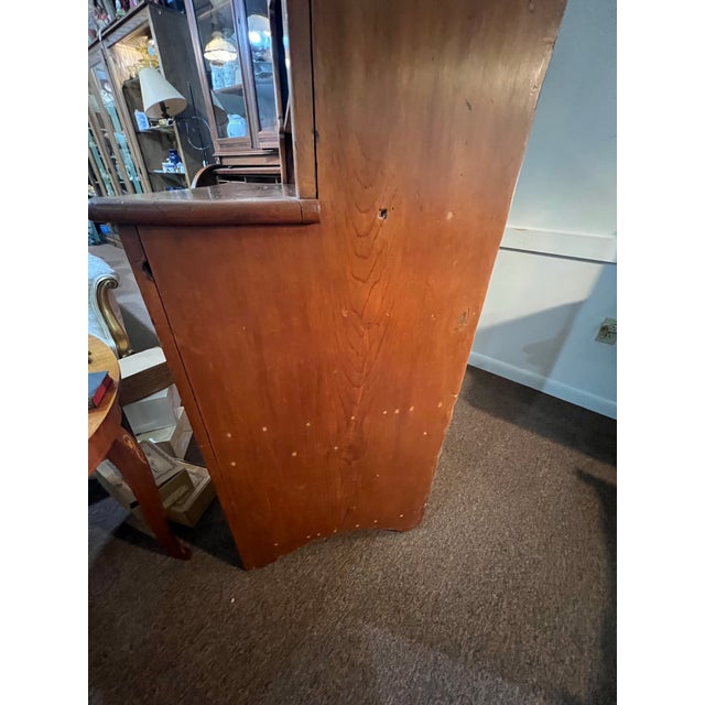 American Late 19th Century Primitive Wide Plank Pine Step Back Cupboard For Sale - Image 3 of 12