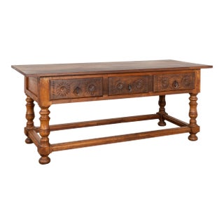 Early 20th Century Console Table With Three Drawers, Portugal For Sale
