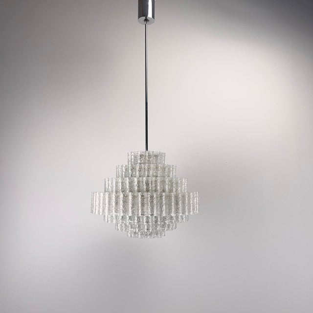 Brutalist Chandelier with 167 Frosted Glass Tubes by Doria-Leuchten, Germany, 1970s For Sale - Image 13 of 13