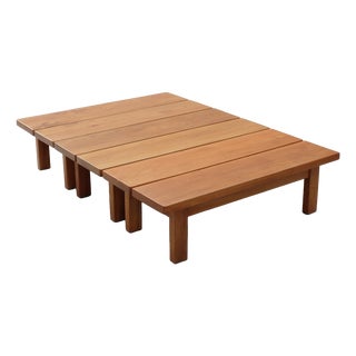 Large Modular Coffee Table in Elm from Regain Group, 1960s, Set of 3 For Sale