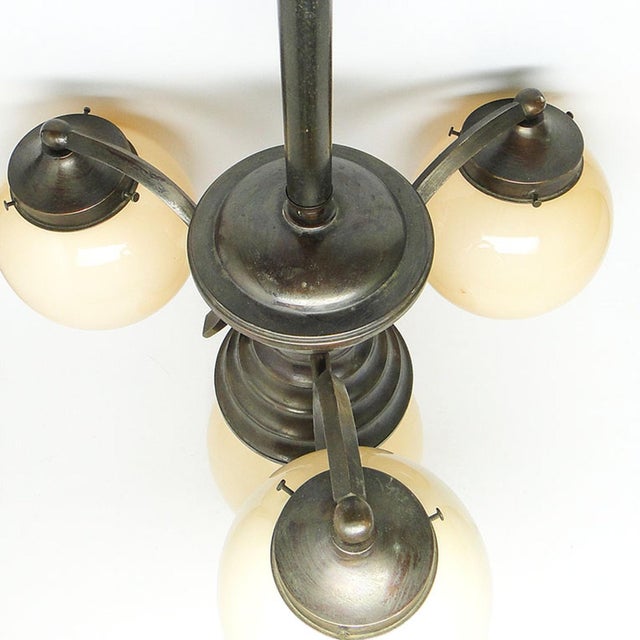 1920s Art Deco Chandelier, Czechoslovakia, 1920s For Sale - Image 5 of 14