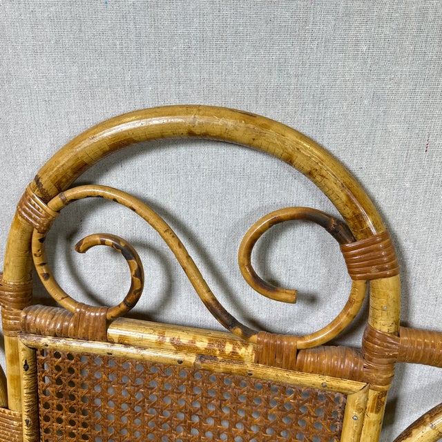 1960s Tortoise Shell Bamboo, and Cane , Twin Headboards. Mid-Century and Stylish as It Gets! For Sale - Image 5 of 5