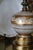 Vintage Hollywood Regency Gold and White Satin Glass Table Lamp For Sale - Image 4 of 18