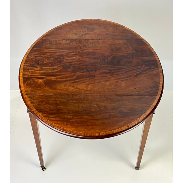 Early 19th Century Early 19th Century Period Georgian Mahogany Pembroke Table With Banded Edge For Sale - Image 5 of 18