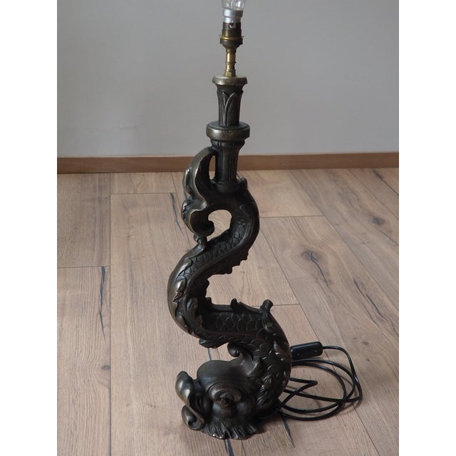 Vintage Zoomorphic Dragon Lamp in Cast Metal, 1970s For Sale - Image 14 of 18