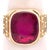 Modern 14 Karat Yellow Etched Gold and Garnet Solitaire Fashion Ring For Sale - Image 3 of 12