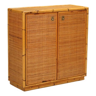 Bamboo and Wicker Sideboard, 1980 For Sale
