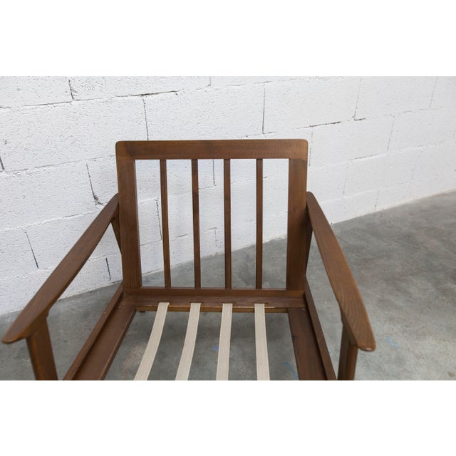 Scandinavian Teak Armchair with Tartan Fabric, 1960s For Sale - Image 6 of 18