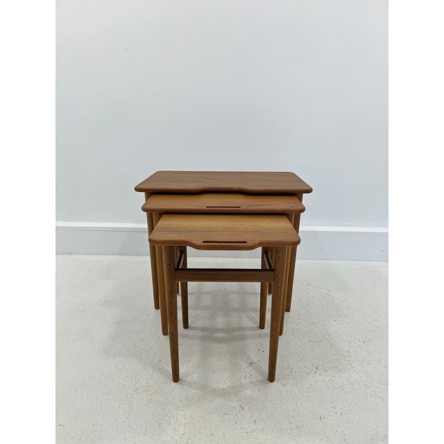 Danish Teak Nesting Tables by Kurt Østervig for Jason Møbler, 1960s, Set of 3 For Sale - Image 9 of 14