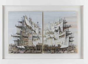 Fabrizio Clerici, Le Grand Theatre, Ink & Tempera on Paper, 1947
