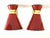Gold Red Diabolo Articulated Wall Lights attributed to Rene Mathieu for Lunel, 1950s, Set of 2 For Sale - Image 8 of 9