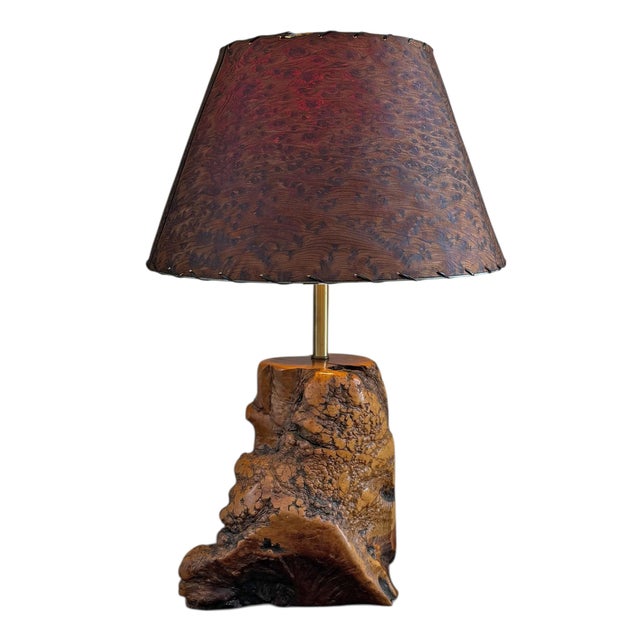 Mid-20th Century American Burl Wood Lamp For Sale In Chicago - Image 6 of 14