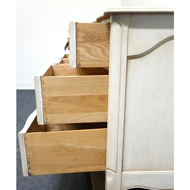 Wood Late 20th Century Davis Cabinet Co. Cream / Off White French Provincial 62" Triple Dresser For Sale - Image 7 of 12