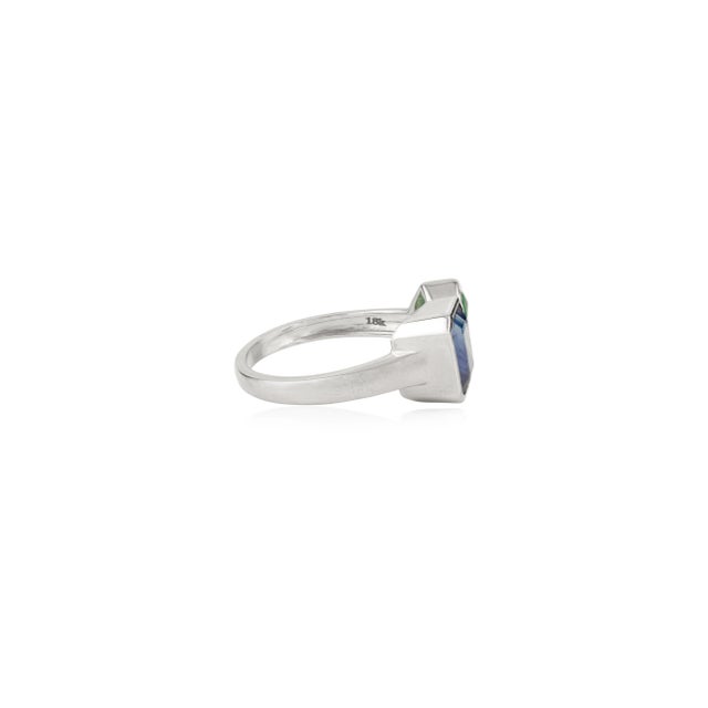 Not Yet Made - Made To Order 2.92 Ct Natural Emerald & Sapphire Toi Et Moi Ring in 18k Gold Size 5.5 For Sale - Image 5 of 13