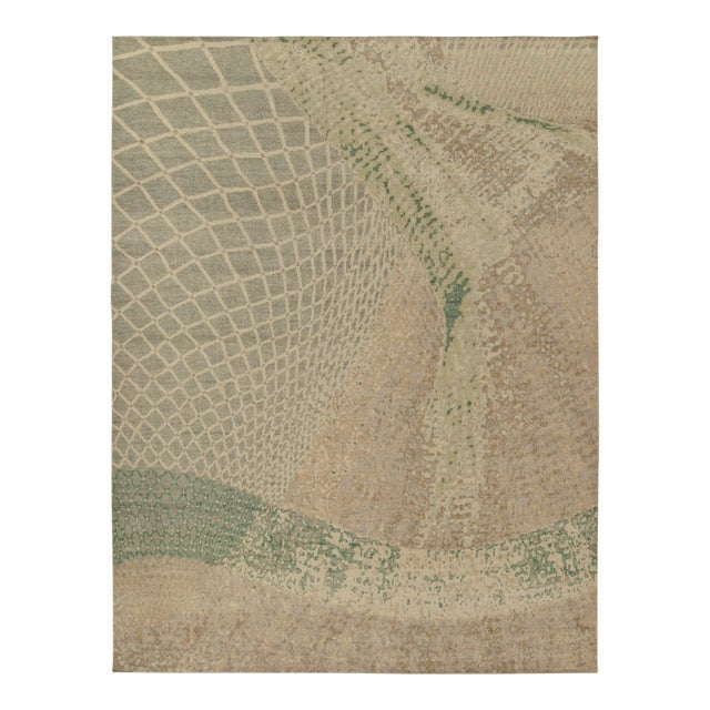 Rug & Kilim’s Dustin Rug in Cream and Green, 6x9 For Sale