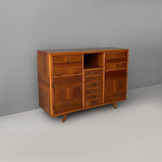 Mid-Century Modern Italian Sideboard in Wood and Brass, 1950s For Sale - Image 16 of 16